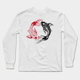 Two Koi Fish Japanese yinyang Long Sleeve T-Shirt